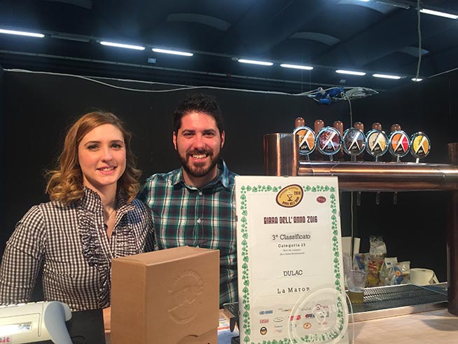 Birrificio DuLac, terzo classificato a Birra dell'Anno 2016 con la birra La Maron nella categoria Birra alle Castagne